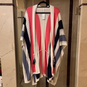 Women’s Tommy Bahama Pink and Blue Striped Poncho